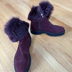 Boemos suede and fur mid calf boots. Size 10